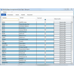 SAGE 100 : Permet de déverrouiller client, fournisseur, article, famille